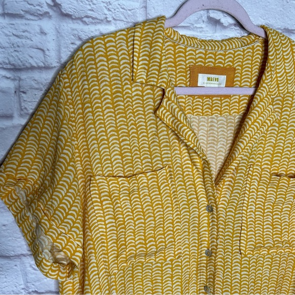 Anthropologie Maeve Classic Surf Shirt In Yellow XL - Picture 8 of 14